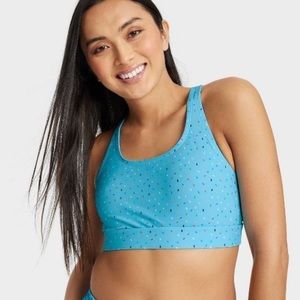 NWT Humankind Sport swim top light blue sprinkles
strappy back unisex bikini top